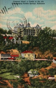 Eureka Springs Arkansas AR Crescent Hotel Linen Vintage Postcard 