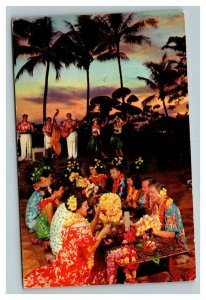Vintage 1968 Postcard Luau at Sunset United Airlines Photo Honolulu Hawaii