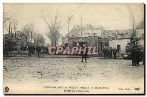 Old Postcard Firefighters Explosion of Saint Denis March 4th 1916 In the neig...