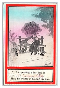 Romance Comic Spending a Few Days In .... Kissing on Bench DB Postcard P21