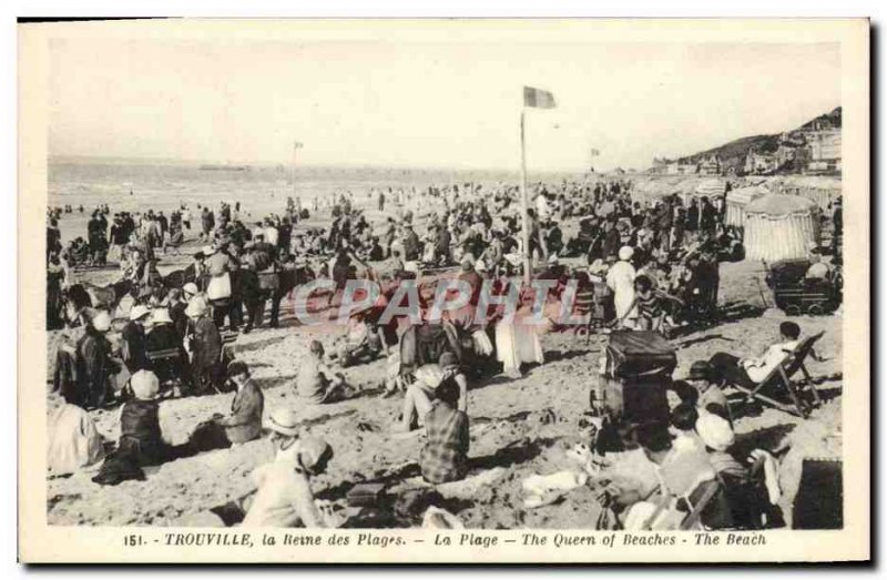 Old Postcard Trouville Queen of Beaches Beach