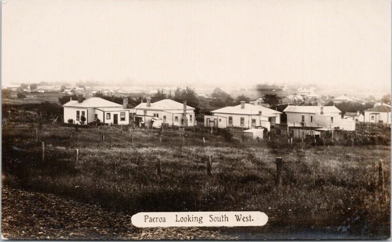 Paeroa NZ New Zealand Looking South West J&W Harp Real Photo Postcard E56