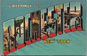 Greetings From Rochester New York Linen Postcard C087