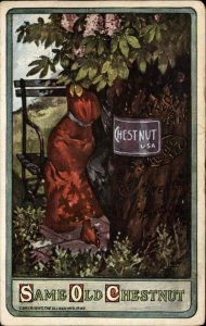 A/S C. Levi Same Old Chestnut Wordplay c1910 Vintage Postcard