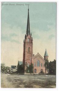 Baptist Church Stamford Connecticut 1910c postcard