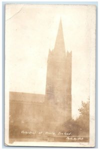 c1920's Cathedral Church Tower View Ruff Dublin Ireland RPPC Photo Postcard