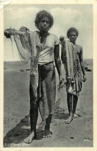 Vintage Postcard Fiji Fishing Girls South Pacific