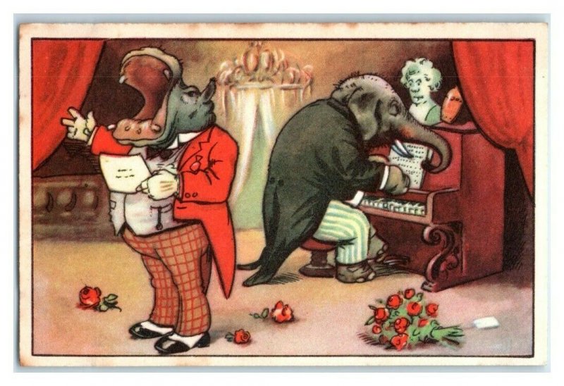 A Thick Legged Duet, Funny Animals, Echte Wagner German Trade Card *VT31R