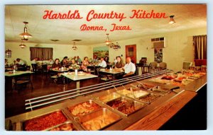 DONNA, Texas TX ~ Roadside HAROLD'S COUNTRY KITCHEN 1950s-60s  Postcard
