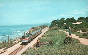 Vintage Postcard The San Diegan Delightful Coastal View Diego Amtrak Train