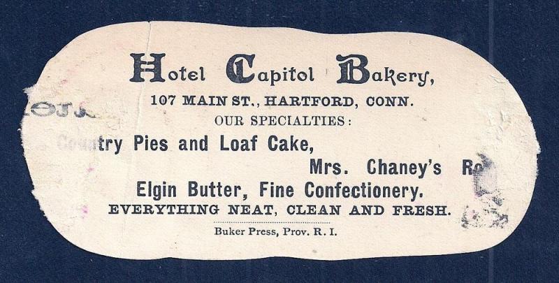VICTORIAN TRADE CARD Hotel Capitol Bakery