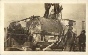 Men Working on Engine or Turbine SHIP? c1910 Real Photo Postcard - Labor