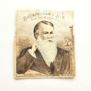 1880s-90s Buckingham's Dye Whiskers Man with Beard R.P. Hall & Co Trade Card