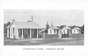 Topsham Maine Overnight Camps and Gas Station Vintage Postcard AA48607