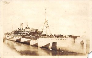 Unidentified Real Photo Military Battleships Ship 