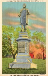 Vintage Postcard 1930's Monument Of Frederick Douglas Rochester New York NY