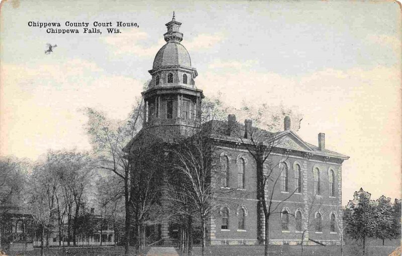 Court House Chippewa Falls Wisconsin 1910c postcard