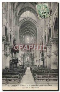 Old Postcard Lisieux Interior of the Cathedral Church of St. Peter XII and XI...