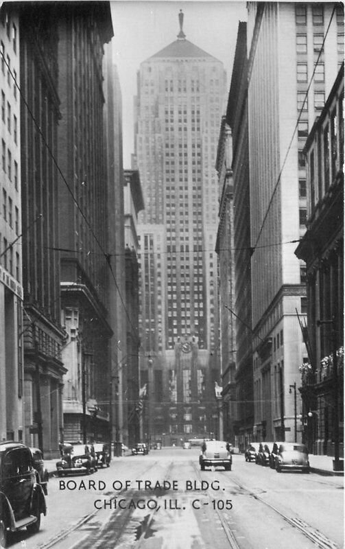 Automobiles Chicago Illinois Board of Trade #C-105 RPPC Photo Postcard 20-12193