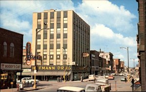 Ottumwa Iowa IA Hofmann Bldg VW Volkswagen Beetle Bug Vintage Postcard