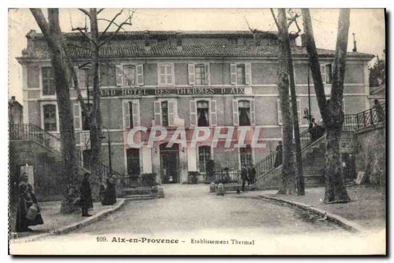 Old Postcard Aix en Provence Spa Establishment