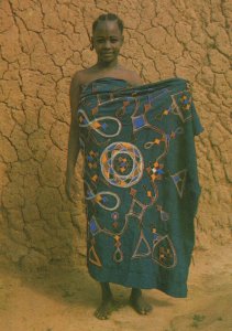 Zaria City Nigeria Fashion Woman Hand Woven Wrapper Dress Postcard