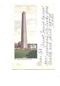 Bunker Hill Monument, Boston, Massachusetts, Used 1907 Flag Cancel
