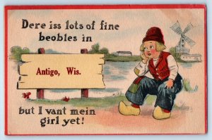 c1913 Antigo Wisconsin Vintage Postcard Lots Fine Beobles Vant Girl Yet Posted