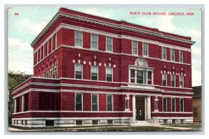 Elks Club House Building Lincoln Nebraska NE DB Postcard V16