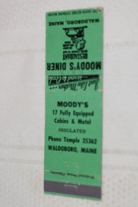 Moody's Diner Waldoboro Maine 20 Strike Matchbook Cover