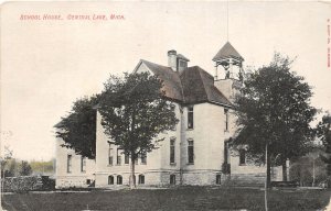 J60/ Central Lake Michigan Postcard c1910 School House Building 105