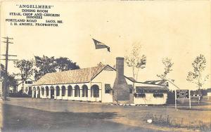 Saco ME Angellmere Dining Room Portland Road Steaks RPPC Postcard