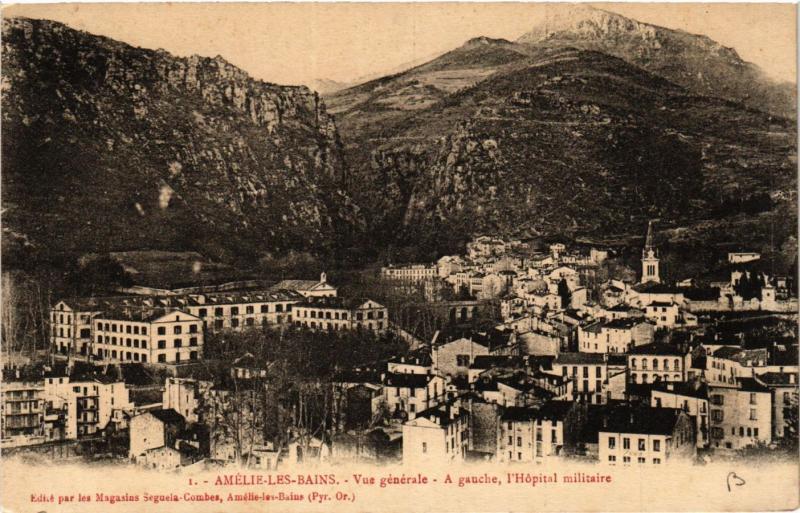 CPA AMÉLIE-les-BAINS - Vue générale - A gauche l'Hopital militaire (451376)