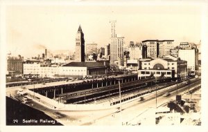 RPPC Real Photo, Seattle Railway Depots, WA, ,Old Postcard