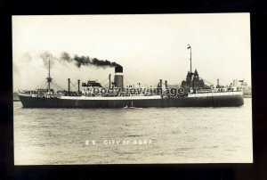 bf708 - Ellerman Cargo Ship - City of Agra - postcard by B Feilden