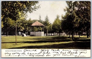 Postcard Paris Ontario c1907 King's Ward Park by J. S. Brown & Sons Warwick