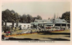 The Residence, Buchart Gardens, Canada, Early Hand Colored, Real Photo Postcard