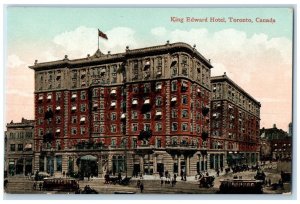 c1910's King Edward Hotel Building Trolley Cars Toronto Canada Antique Postcard