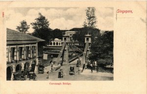 PC CPA SINGAPORE, CAVANAGH BRIDGE, VINTAGE POSTCARD (b4255)