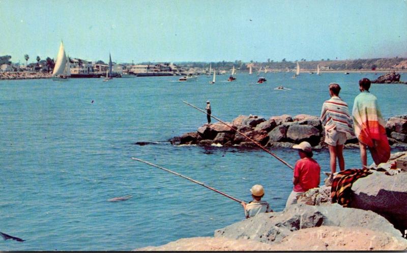 California Entrance To Newport Harbor Fishing Scene