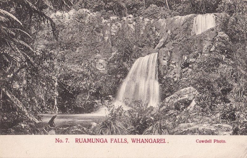 Ruamunga Falls Whangarel Antique New Zealand Postcard