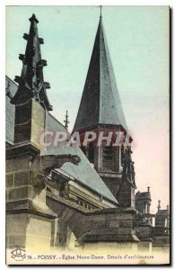 Old Postcard Poissy Eglse Notre Dame architecture Details