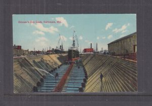 BALTIMORE, MARYLAND, SKINNER'S DRY DOCK, c1910 ppc., unused.