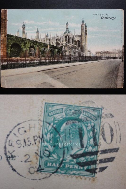 Cambridge: Kings College c1904 Postmark KEIGHLEY DUPLEX (304) The Wrench Series