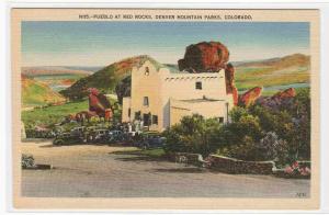 Pueblo Red Rocks Denver Mountain Parks Colorado linen postcard