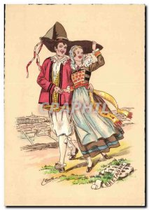 Fantasy - Couple - illustration - Folklore - Costumes Old Postcard