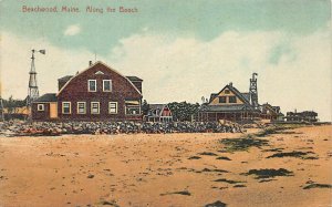 Beachwood ME Along The Beach in 1911 Postcard