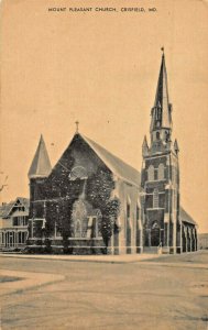 CRISFIELD MARYLAND~MOUNT PLEASANT CHURCH~MAYROSE PUBLISHED PHOTO 1940s POSTCARD