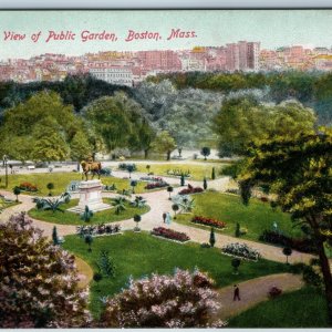 c1910s Boston, Mass. Public Garden Park Birds Eye Nice Litho Print Color PC A200