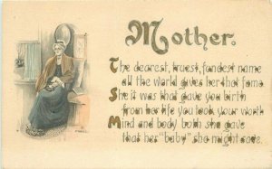 Arts Crafts Mother Saying Artist impression C-1910 Postcard 20-3329